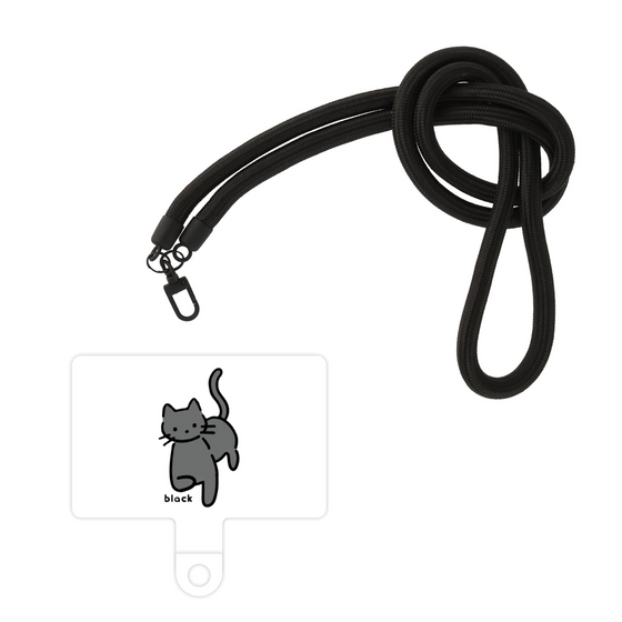 スマホショルダータグ［ オリジナル - CASEPLAYネコ - black ］