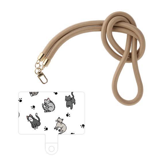 スマホショルダータグ［ オリジナル - CASEPLAYネコ総柄 - color ］