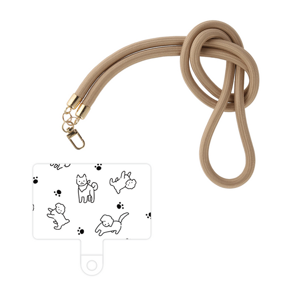 スマホショルダータグ［ オリジナル - CASEPLAYイヌ総柄 - black ］