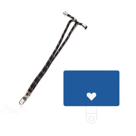 スマホショルダータグ［ オリジナル - 推し色ハート - ブルー ］