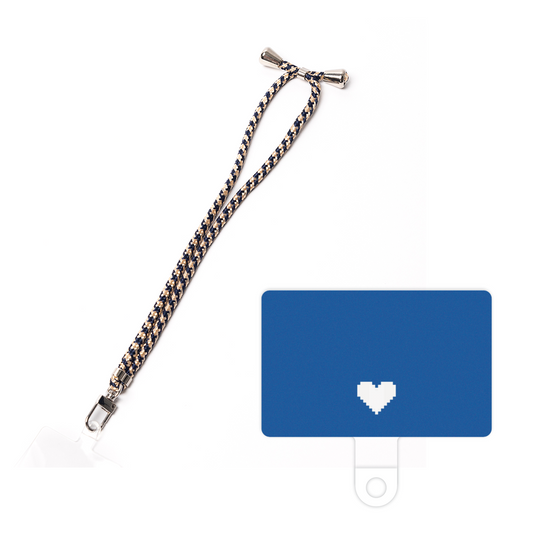 スマホショルダータグ［ オリジナル - 推し色ハート - ブルー ］