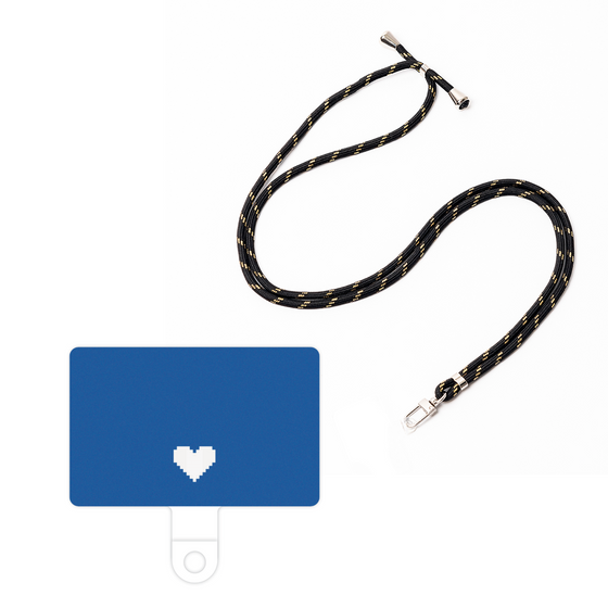 スマホショルダータグ［ オリジナル - 推し色ハート - ブルー ］