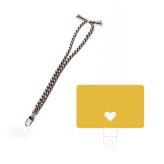スマホショルダータグ［ オリジナル - 推し色ハート - イエロー ］