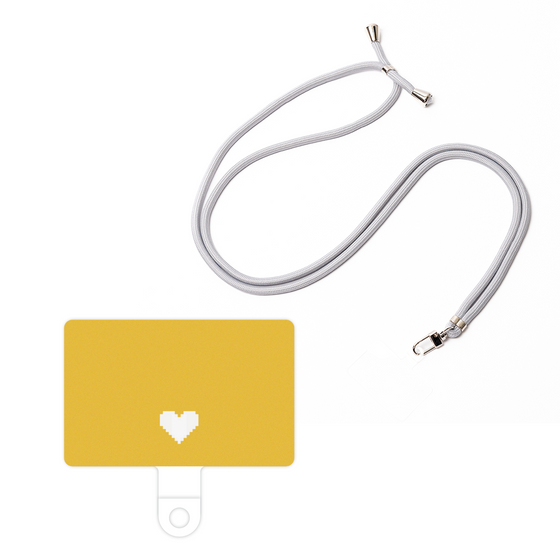 スマホショルダータグ［ オリジナル - 推し色ハート - イエロー ］