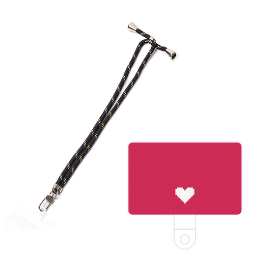 スマホショルダータグ［ オリジナル - 推し色ハート - レッド ］