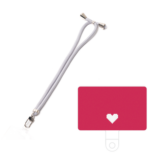 スマホショルダータグ［ オリジナル - 推し色ハート - レッド ］