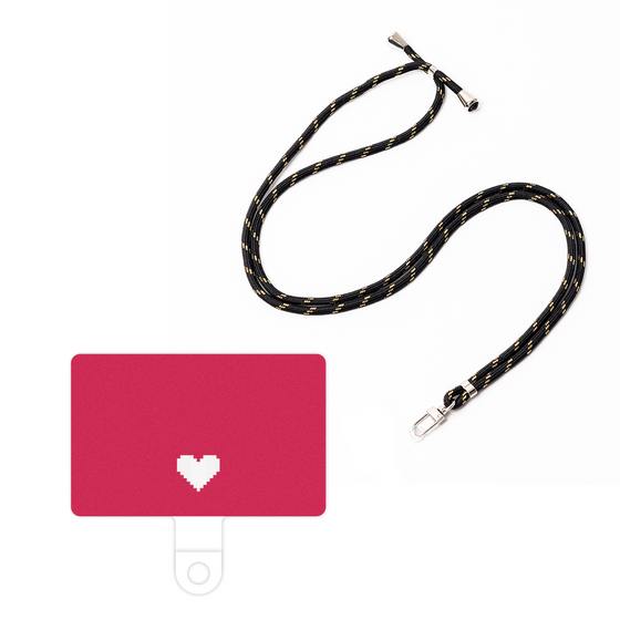 スマホショルダータグ［ オリジナル - 推し色ハート - レッド ］