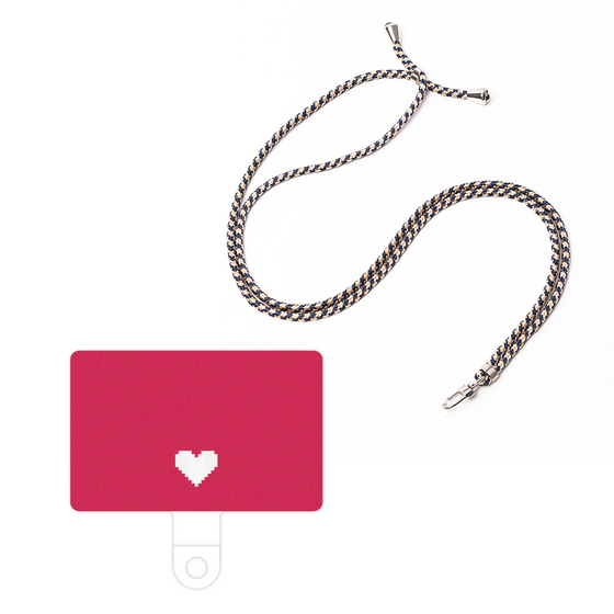 スマホショルダータグ［ オリジナル - 推し色ハート - レッド ］