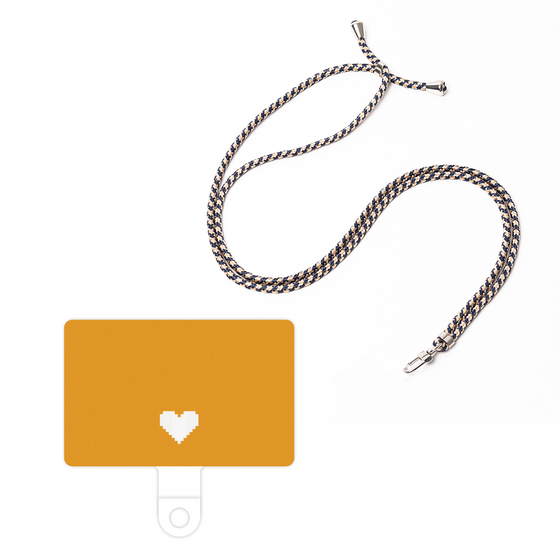 スマホショルダータグ［ オリジナル - 推し色ハート - オレンジ ］