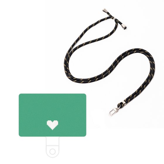 スマホショルダータグ［ オリジナル - 推し色ハート - グリーン ］