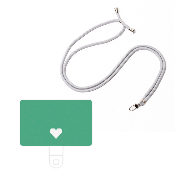 スマホショルダータグ［ オリジナル - 推し色ハート - グリーン ］