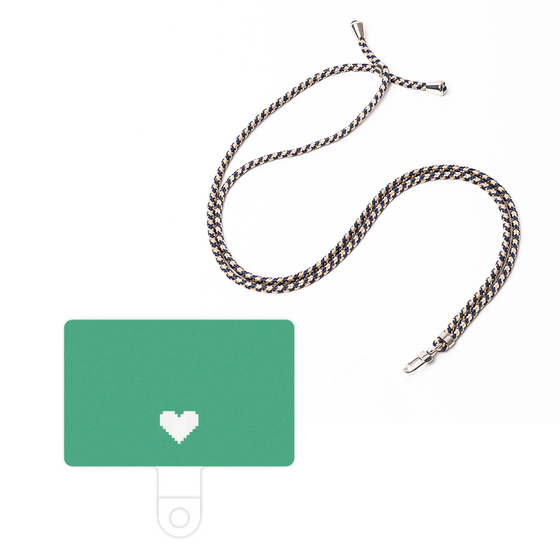 スマホショルダータグ［ オリジナル - 推し色ハート - グリーン ］