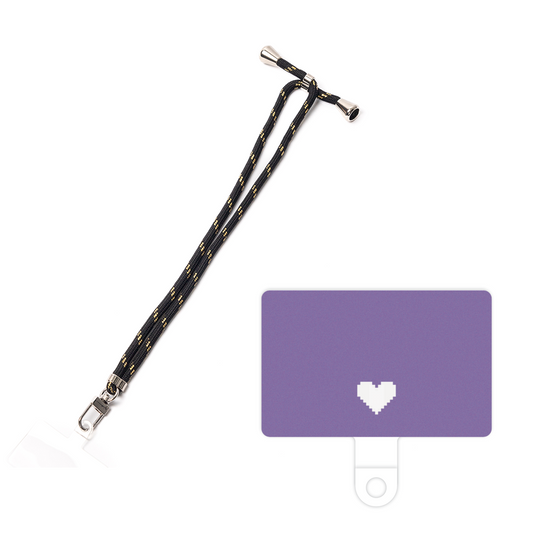 スマホショルダータグ［ オリジナル - 推し色ハート - パープル ］