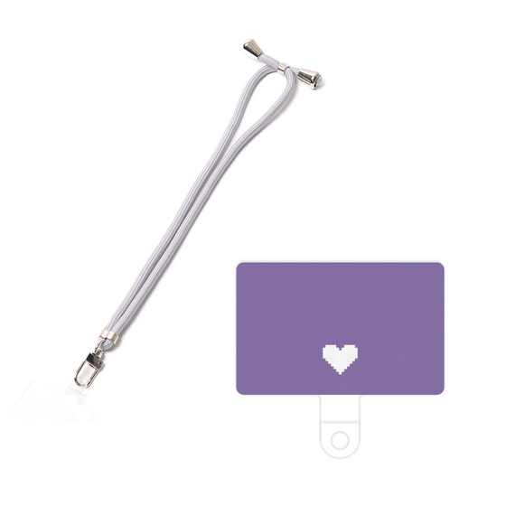スマホショルダータグ［ オリジナル - 推し色ハート - パープル ］