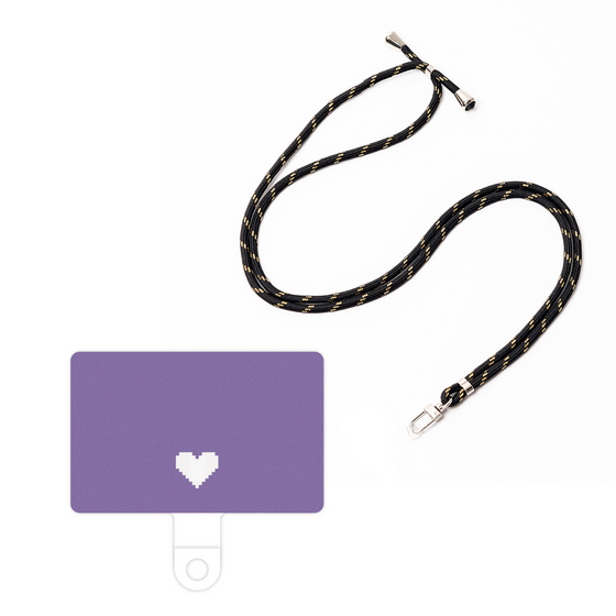 スマホショルダータグ［ オリジナル - 推し色ハート - パープル ］