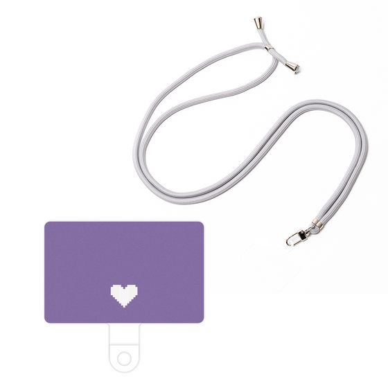 スマホショルダータグ［ オリジナル - 推し色ハート - パープル ］