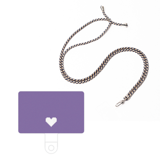 スマホショルダータグ［ オリジナル - 推し色ハート - パープル ］