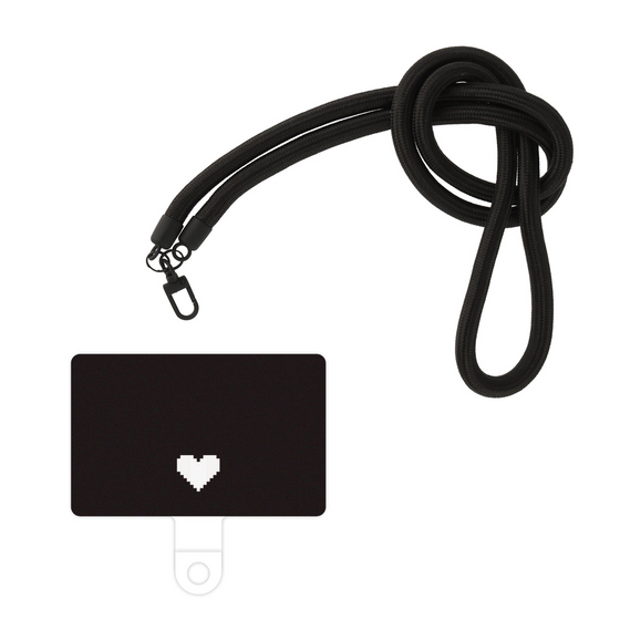 スマホショルダータグ［ オリジナル - 推し色ハート - ブラック ］