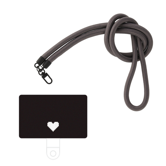 スマホショルダータグ［ オリジナル - 推し色ハート - ブラック ］