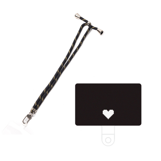 スマホショルダータグ［ オリジナル - 推し色ハート - ブラック ］