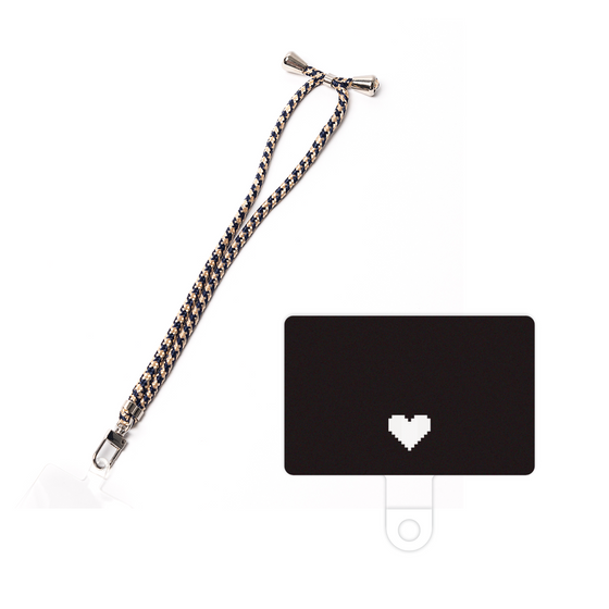 スマホショルダータグ［ オリジナル - 推し色ハート - ブラック ］