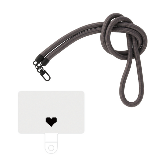 スマホショルダータグ［ オリジナル - 推し色ハート - ホワイト ］