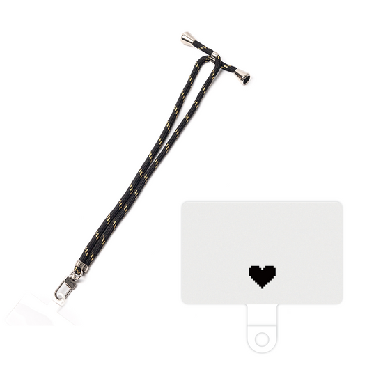 スマホショルダータグ［ オリジナル - 推し色ハート - ホワイト ］