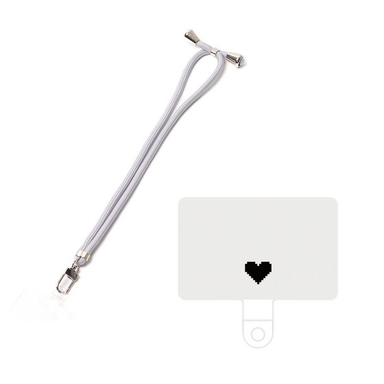 スマホショルダータグ［ オリジナル - 推し色ハート - ホワイト ］