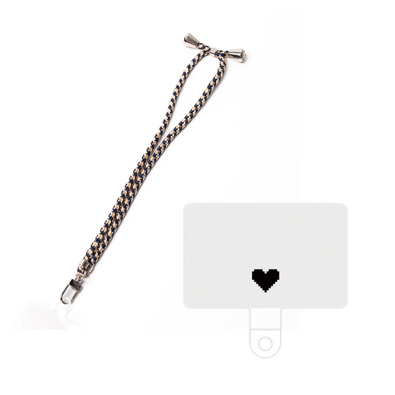 スマホショルダータグ［ オリジナル - 推し色ハート - ホワイト ］