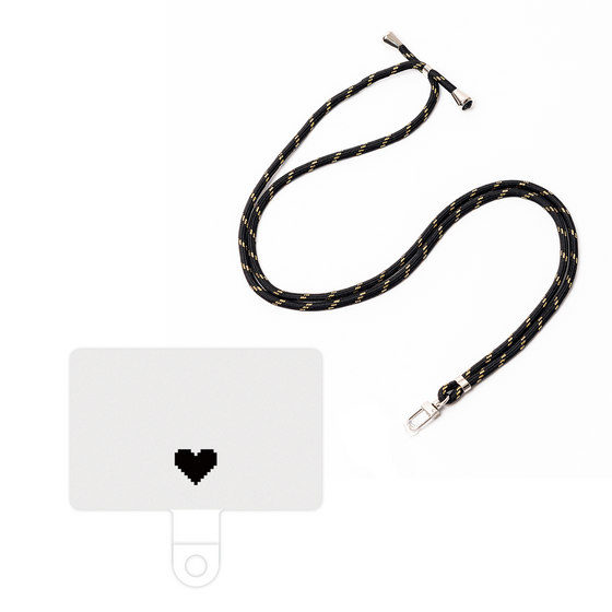 スマホショルダータグ［ オリジナル - 推し色ハート - ホワイト ］