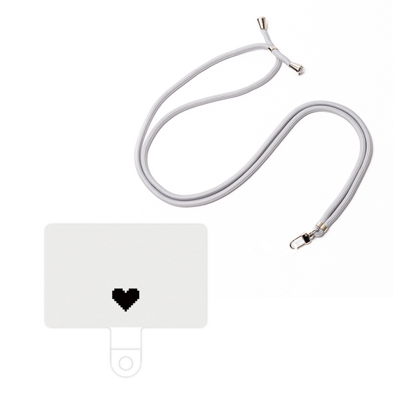 スマホショルダータグ［ オリジナル - 推し色ハート - ホワイト ］