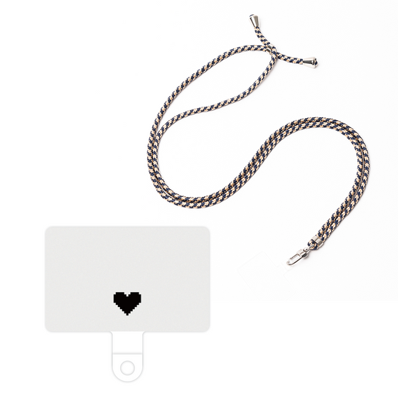 スマホショルダータグ［ オリジナル - 推し色ハート - ホワイト ］