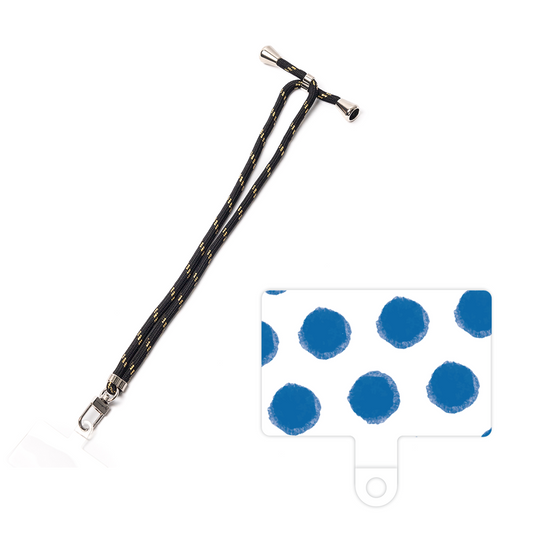 スマホショルダータグ［ オリジナル - 推し色水玉 - ブルー ］