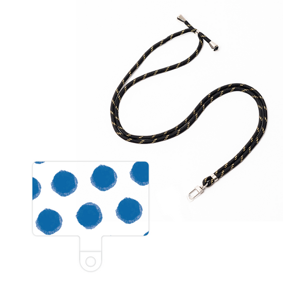 スマホショルダータグ［ オリジナル - 推し色水玉 - ブルー ］