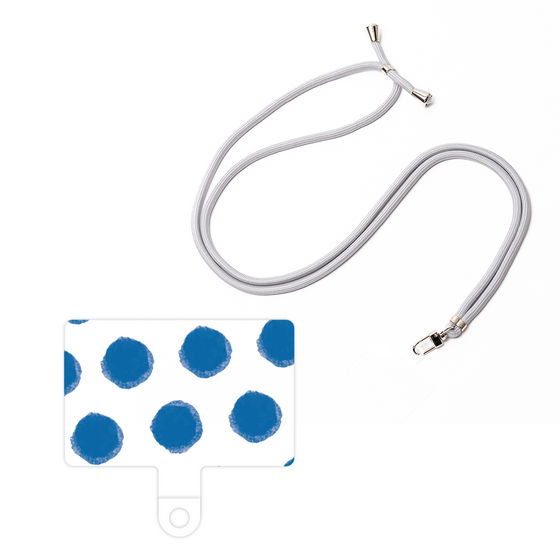 スマホショルダータグ［ オリジナル - 推し色水玉 - ブルー ］