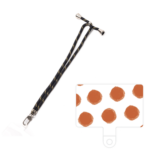 スマホショルダータグ［ オリジナル - 推し色水玉 - レッド ］