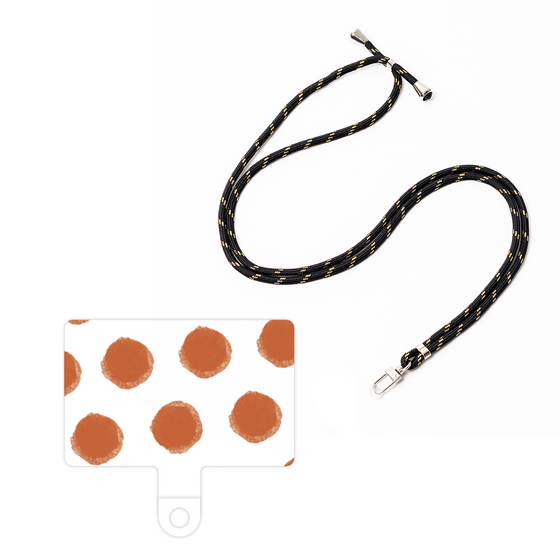 スマホショルダータグ［ オリジナル - 推し色水玉 - レッド ］