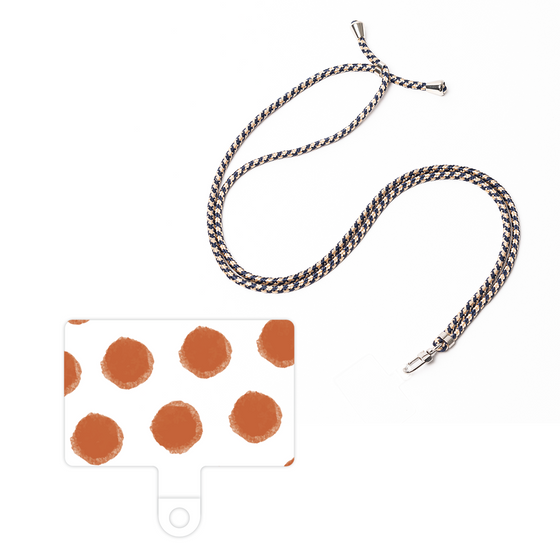 スマホショルダータグ［ オリジナル - 推し色水玉 - レッド ］