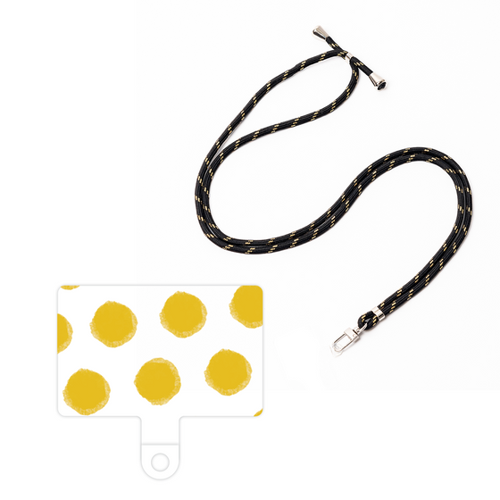 スマホショルダータグ［ オリジナル - 推し色水玉 - イエロー ］