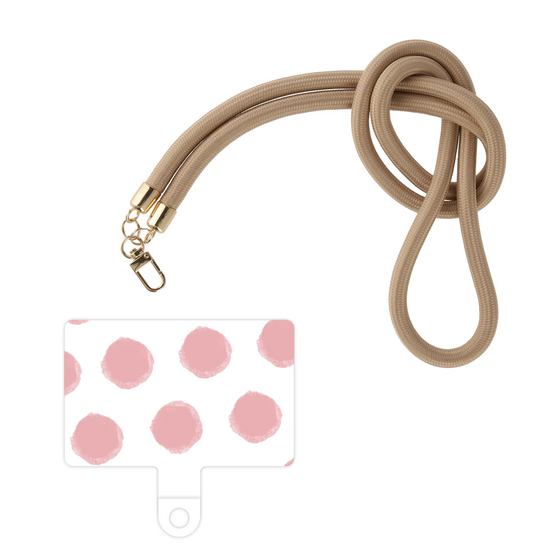 スマホショルダータグ［ オリジナル - 推し色水玉 - ピンク ］