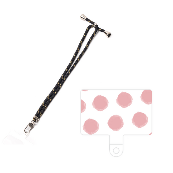 スマホショルダータグ［ オリジナル - 推し色水玉 - ピンク ］