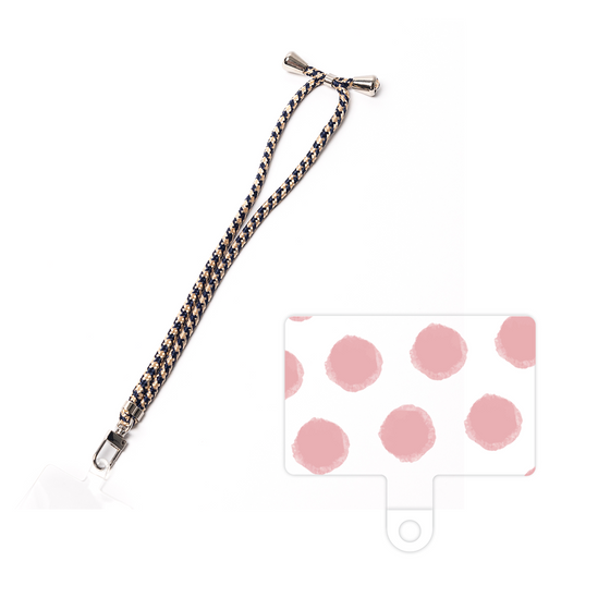 スマホショルダータグ［ オリジナル - 推し色水玉 - ピンク ］