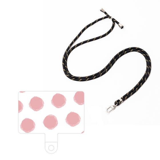 スマホショルダータグ［ オリジナル - 推し色水玉 - ピンク ］