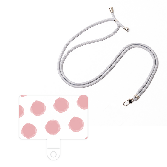 スマホショルダータグ［ オリジナル - 推し色水玉 - ピンク ］