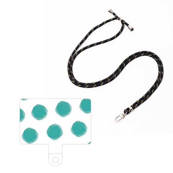 スマホショルダータグ［ オリジナル - 推し色水玉 - グリーン ］