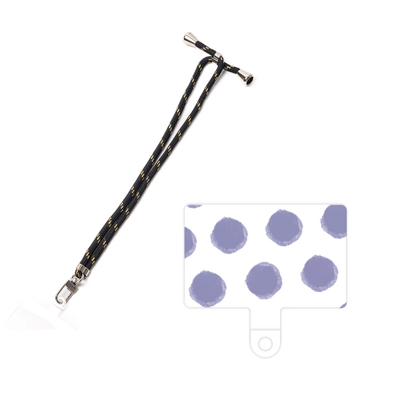 スマホショルダータグ［ オリジナル - 推し色水玉 - パープル ］