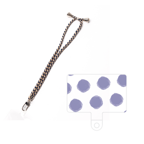 スマホショルダータグ［ オリジナル - 推し色水玉 - パープル ］