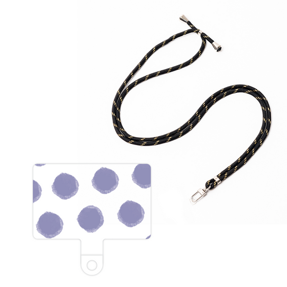 スマホショルダータグ［ オリジナル - 推し色水玉 - パープル ］