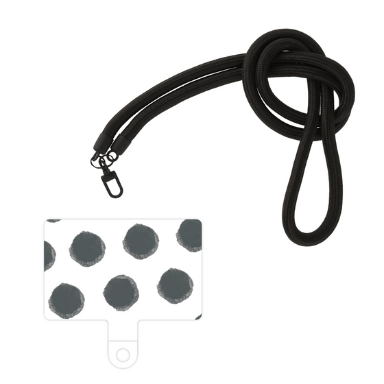 スマホショルダータグ［ オリジナル - 推し色水玉 - ブラック ］