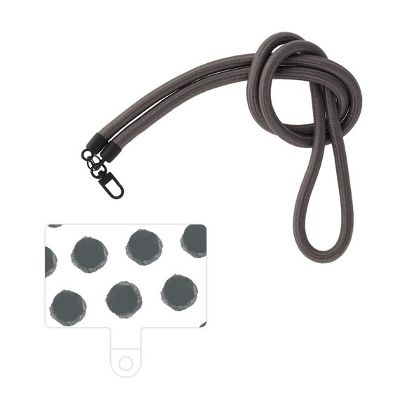 スマホショルダータグ［ オリジナル - 推し色水玉 - ブラック ］